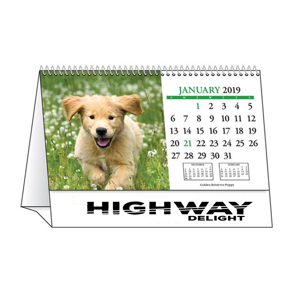 Printed Four Paws Desk Calendars HLP987 DiscountMugs
