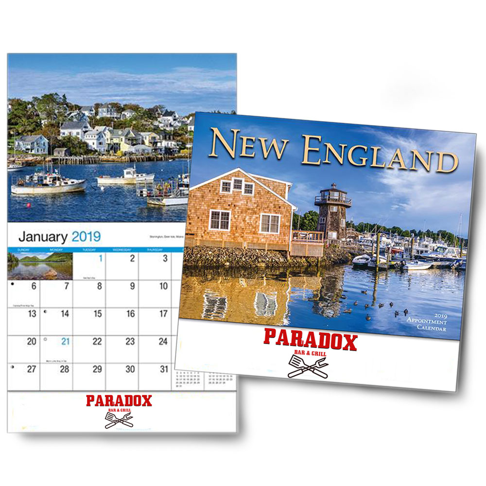 Custom New England Wall Calendars HLP812 DiscountMugs