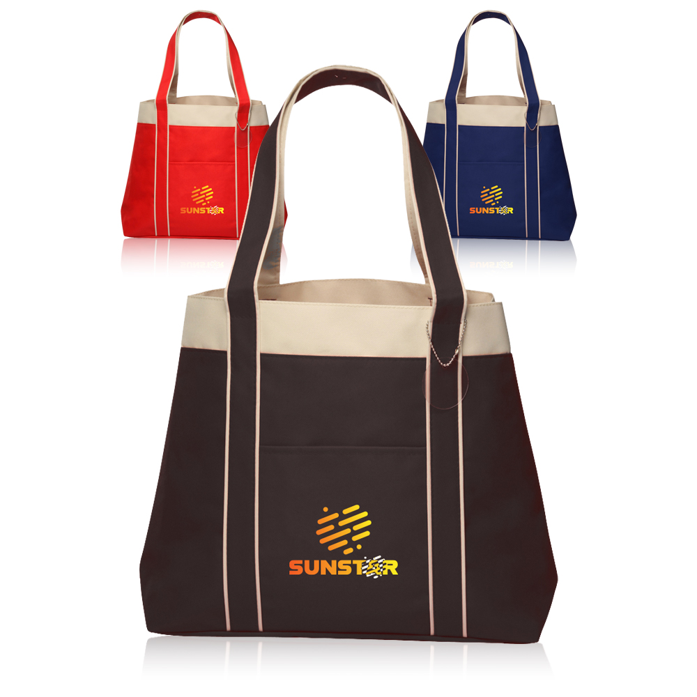 Personalized Donna Polyester Tote Bags | TOT38 - DiscountMugs