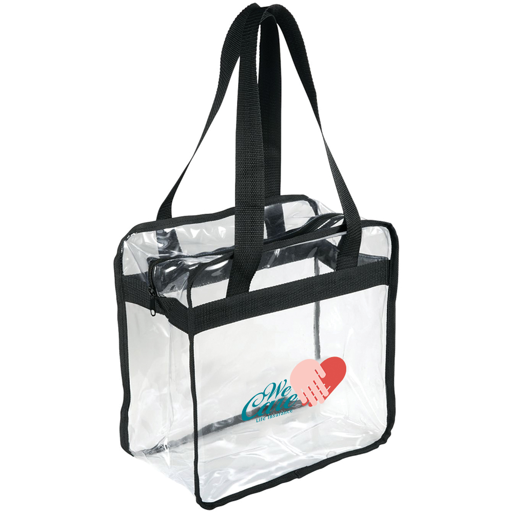 Printed Game Day Clear Zippered Safety Tote | LE230142 - DiscountMugs