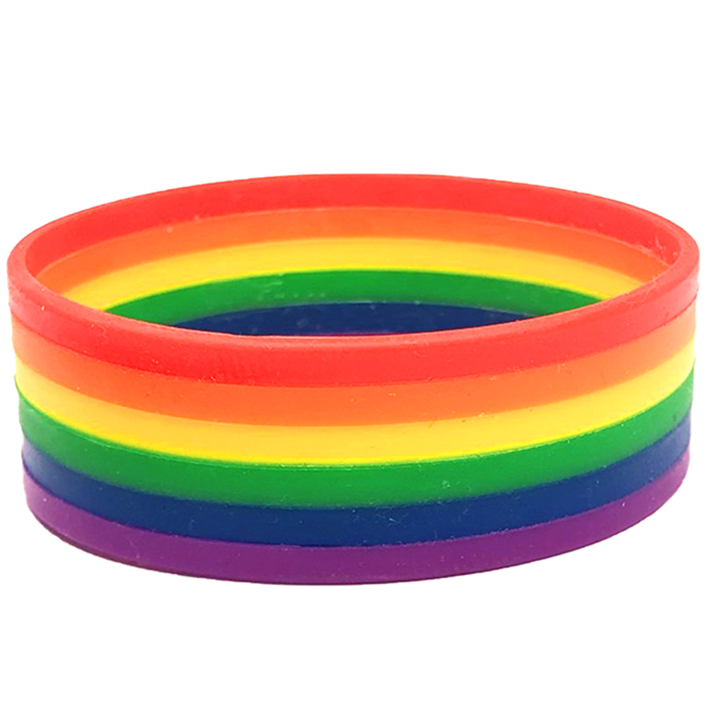 Bulk Rainbow Silicone Bracelet |EDRBS320 - DiscountMugs