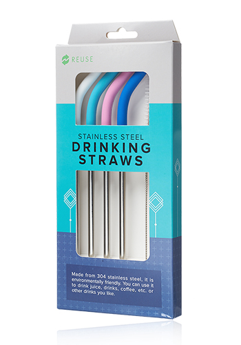 Wholesale 4-Piece Straw Pack with Brush | STRAW003 - DiscountMugs