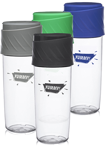 Custom 16 oz. Dual Sip-N-Snack Plastic Water Bottles | FC003 - DiscountMugs