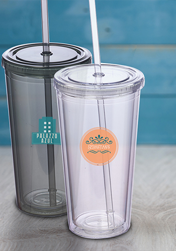 Custom 20 oz. Double Wall Acrylic Tumblers With Straws | PG170 ...