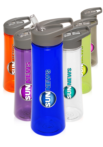 Custom 22 oz. Plastic Sports Water Bottles with Drink Spout | PG148 ...