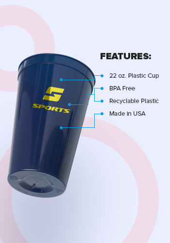 Custom 22 oz. Plastic Stadium Cups | SC22 - DiscountMugs