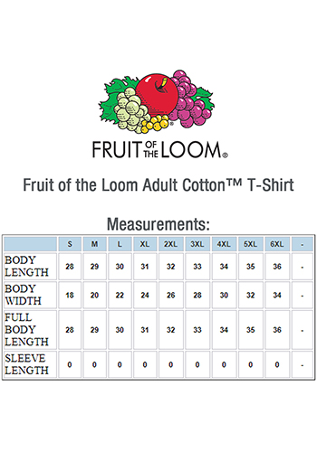 Printed Fruit of the Loom White T-Shirts | 3931WFC - DiscountMugs