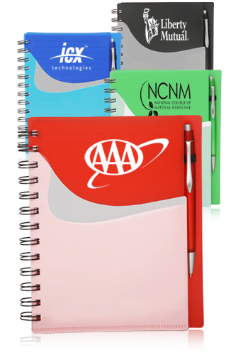 Custom Spiral Notebooks with Front Pocket | NOT04 - DiscountMugs