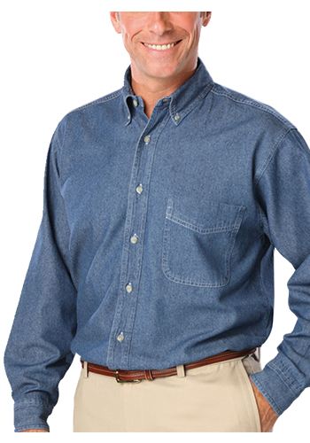 Printed Mens Long Sleeve Premium Denim Shirts | BGEN8206 - DiscountMugs