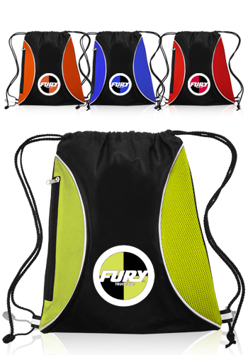 Personalized Zipper Side Drawstring Backpacks | BPK45 - DiscountMugs