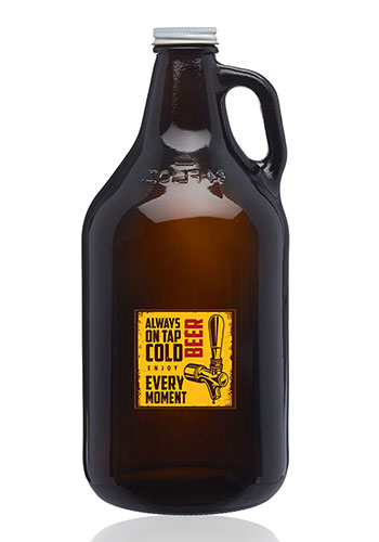 Personalized 64 Oz Amber Glass Beer Growlers 363411 Discountmugs