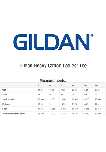 Printed Gildan Womens Heavy Cotton Fit T-shirts | G5000L - DiscountMugs