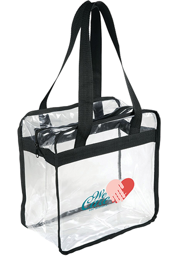 Printed Game Day Clear Zippered Safety Tote | LE230142 - DiscountMugs