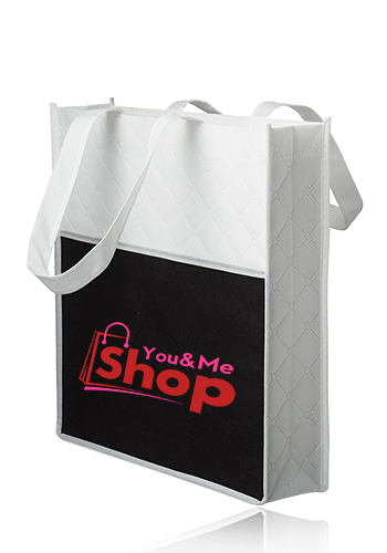 Printed Reusable Quilted Pocket Grocery Tote Bags | TOT262 - DiscountMugs