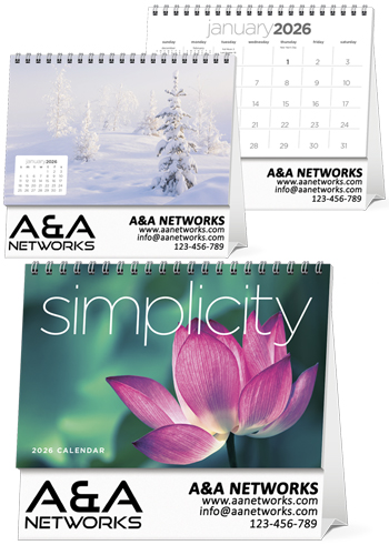 Custom Simplicity Large Desk Calendars | X11591 - DiscountMugs