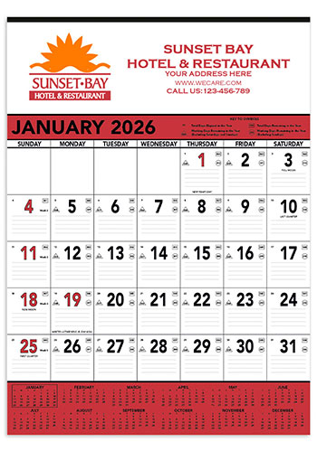 Custom Triumph Red and Black Contractor Memo Calendars |X30213 ...