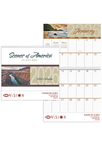 Custom Triumph Scenes of America Big Block Memo Calendars | X11300 ...