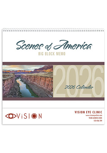 Custom Triumph Scenes of America Big Block Memo Calendars | X11300 ...