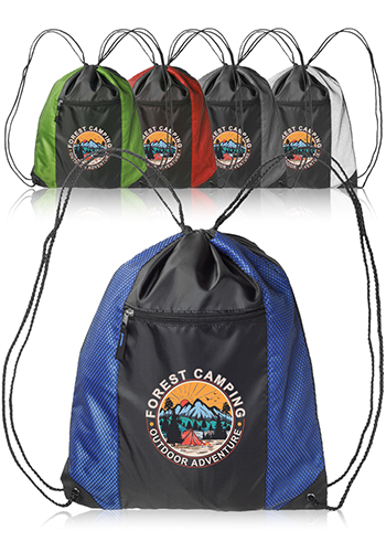 Personalized Zipper Pocket Drawstring Backpacks | BPK72 - DiscountMugs